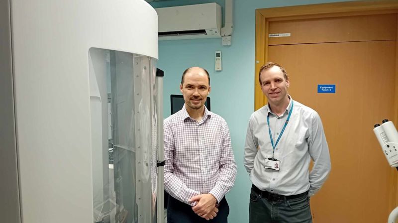 Ferdia Gallagher And Tristan Barrett Next To Hyperpolarisor