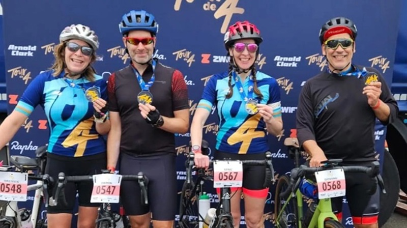 Tour De 4 Participants With Medals Smaller
