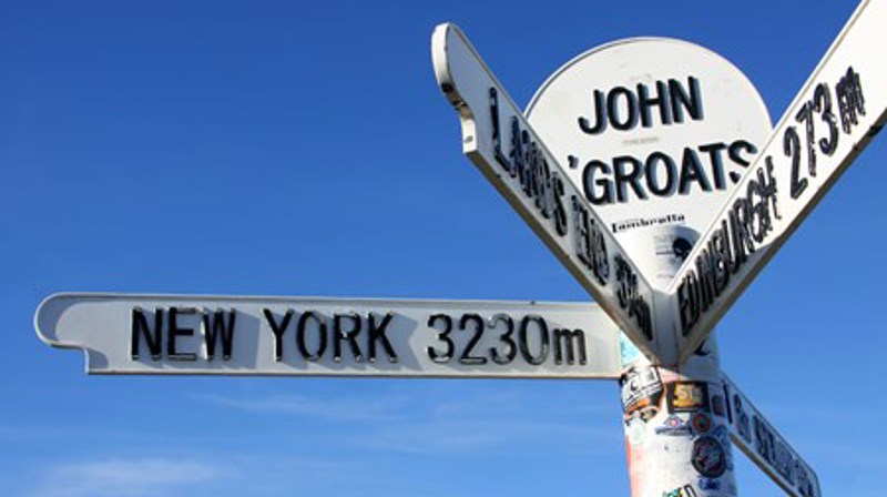 LEJOG lands end john o groats sign