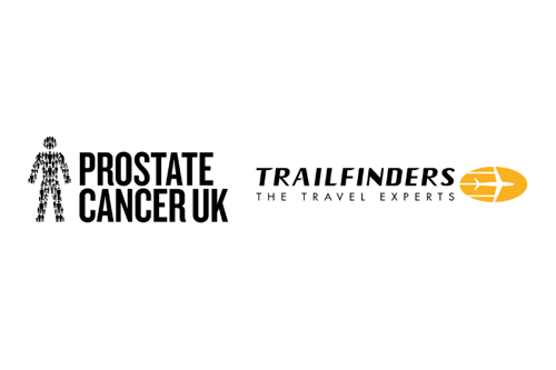 Prostate Cancer UK logo next to Trailfinders logo.