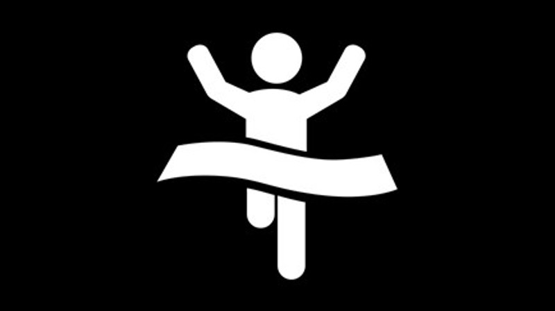 Man Of Men Running Finish Line Ribbon