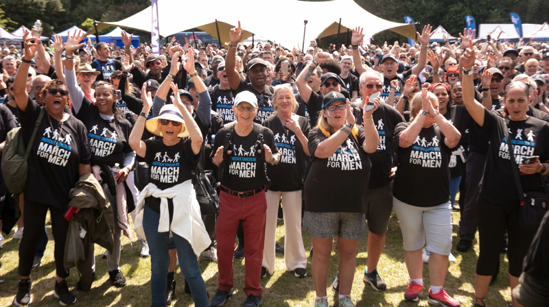 2023 March For Men Group Cheering