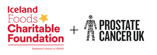 The Iceland Foods Charitable Foundation logo alongside the Prostate Cancer UK logo